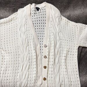 Torrid Ivory Cable Knit Cardigan